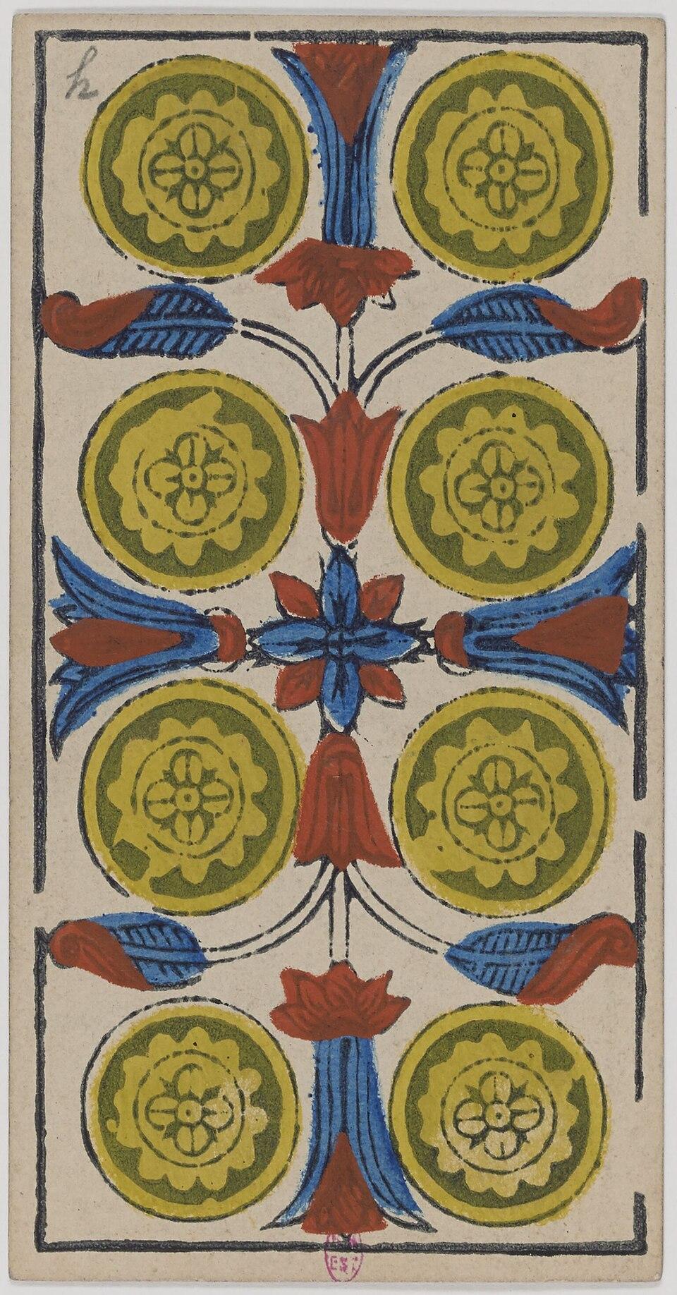 Huit de Deniers, arcane mineur du tarot de Marseille