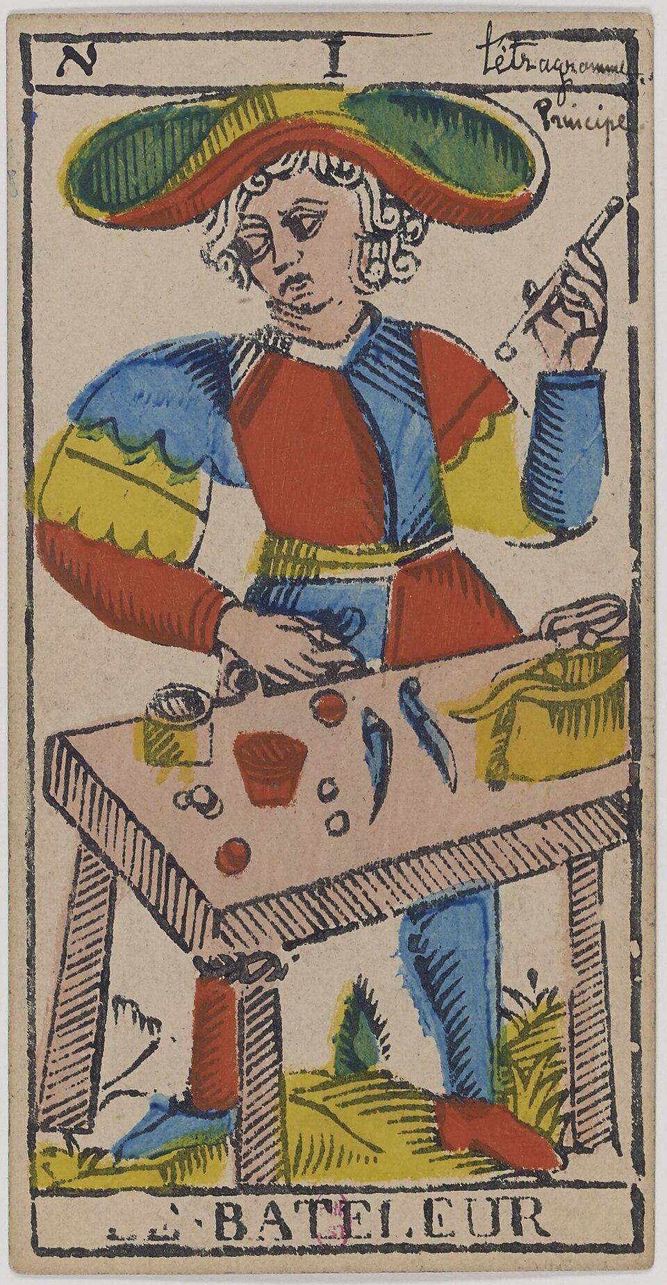 Le Bateleur, arcane I du tarot de Marseille