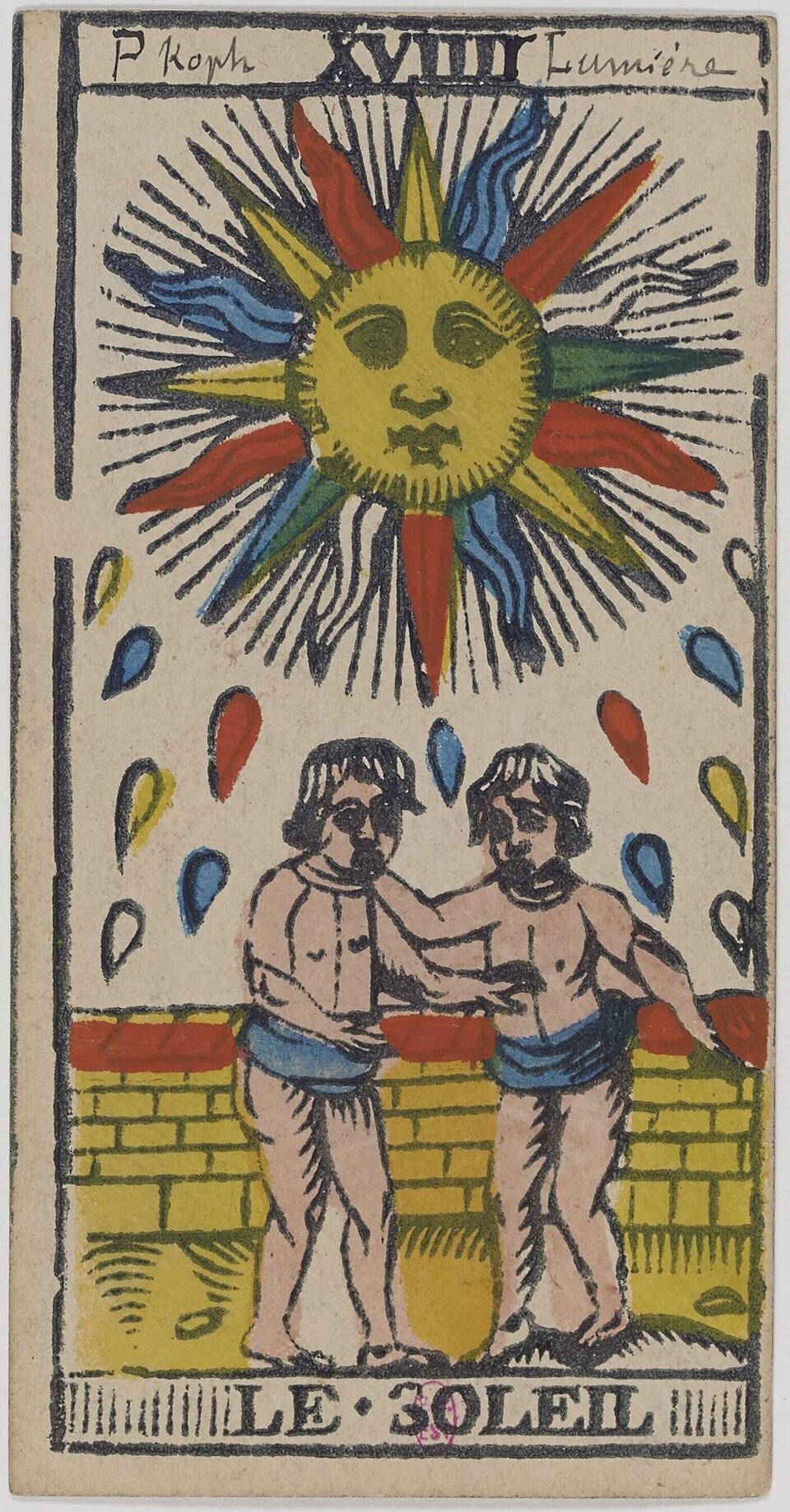 Le Soleil, arcane XVIIII du tarot de Marseille