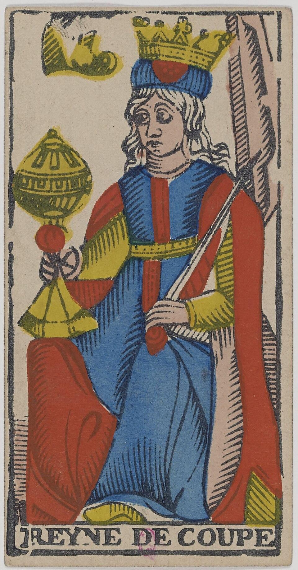 Reine de Coupes, arcane mineur du tarot de Marseille