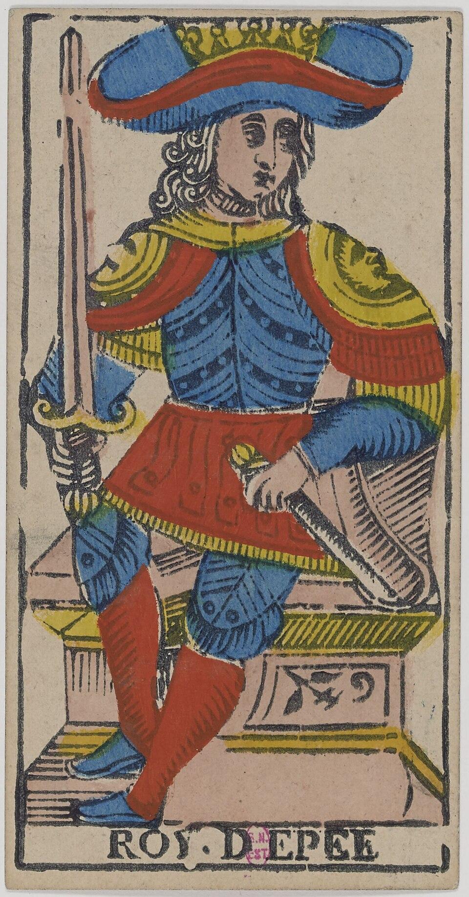 Roi d'Épées, arcane mineur du tarot de Marseille
