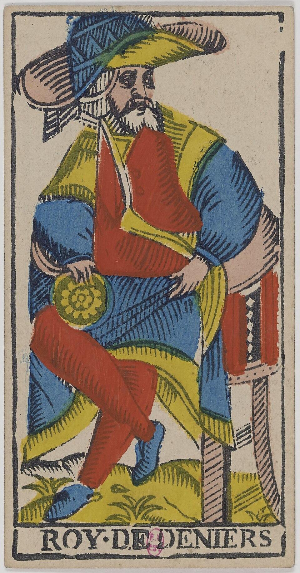 Roi de Deniers, arcane mineur du tarot de Marseille