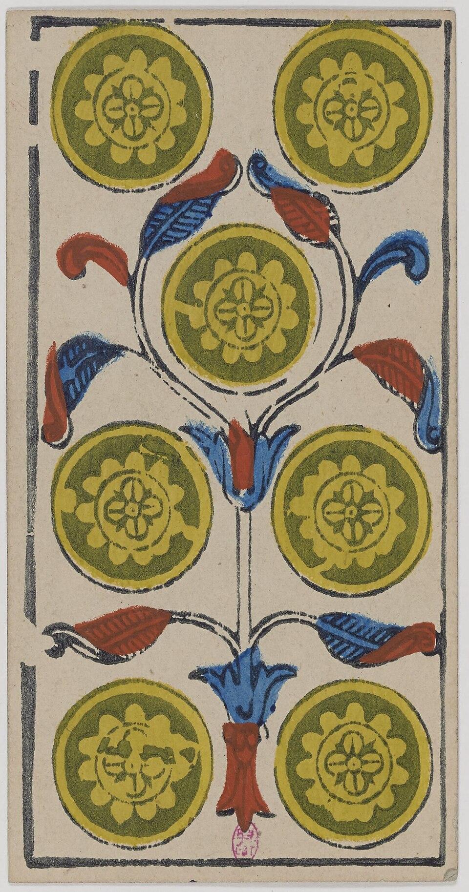 Sept de Deniers, arcane mineur du tarot de Marseille
