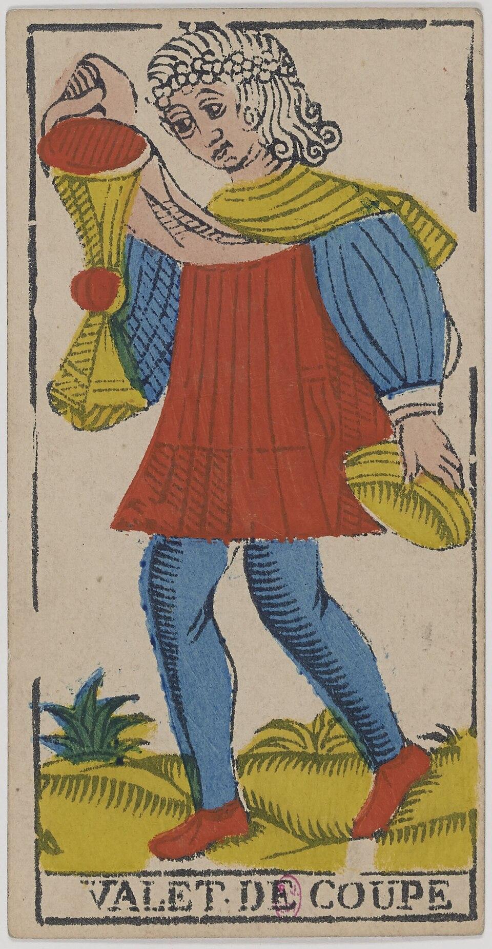 Valet de Coupes, arcane mineur du tarot de Marseille
